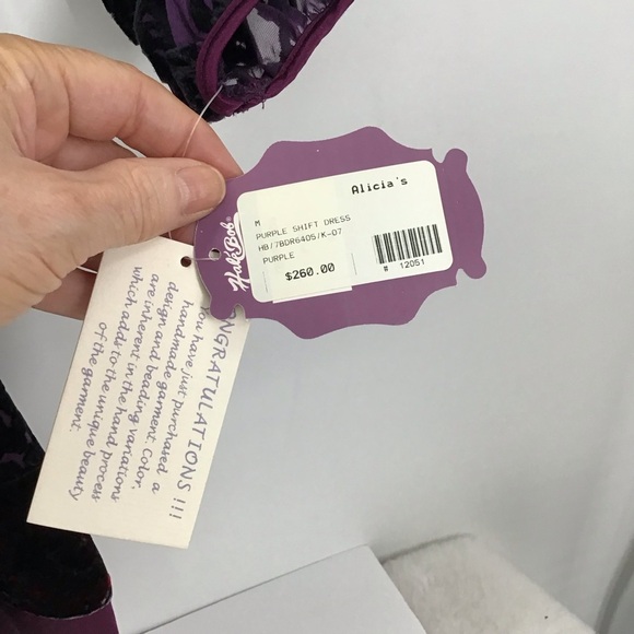 Hale’ Bob NWT Floral Mesh & Velvet Silk Blend Tunic Dress Boho Purple Size Med - Picture 4 of 13